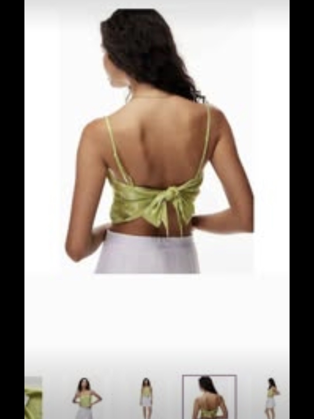 Sunday Best Olive Satin Tie-Back Camisole